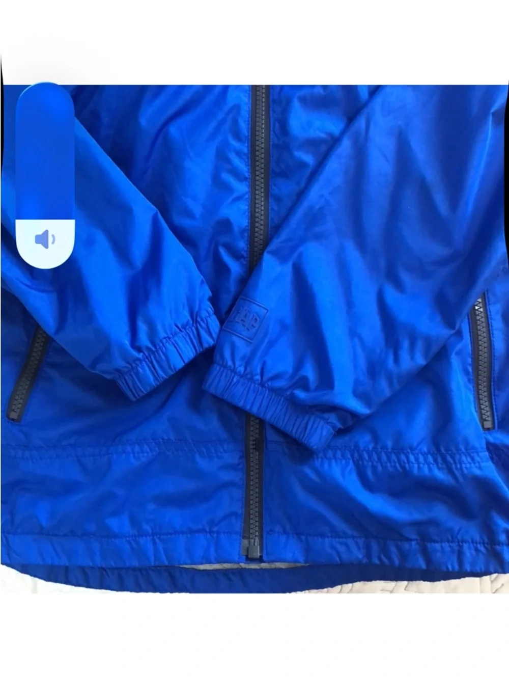 GAP Boys Blue Hooded Windbreaker Jacket Size Large